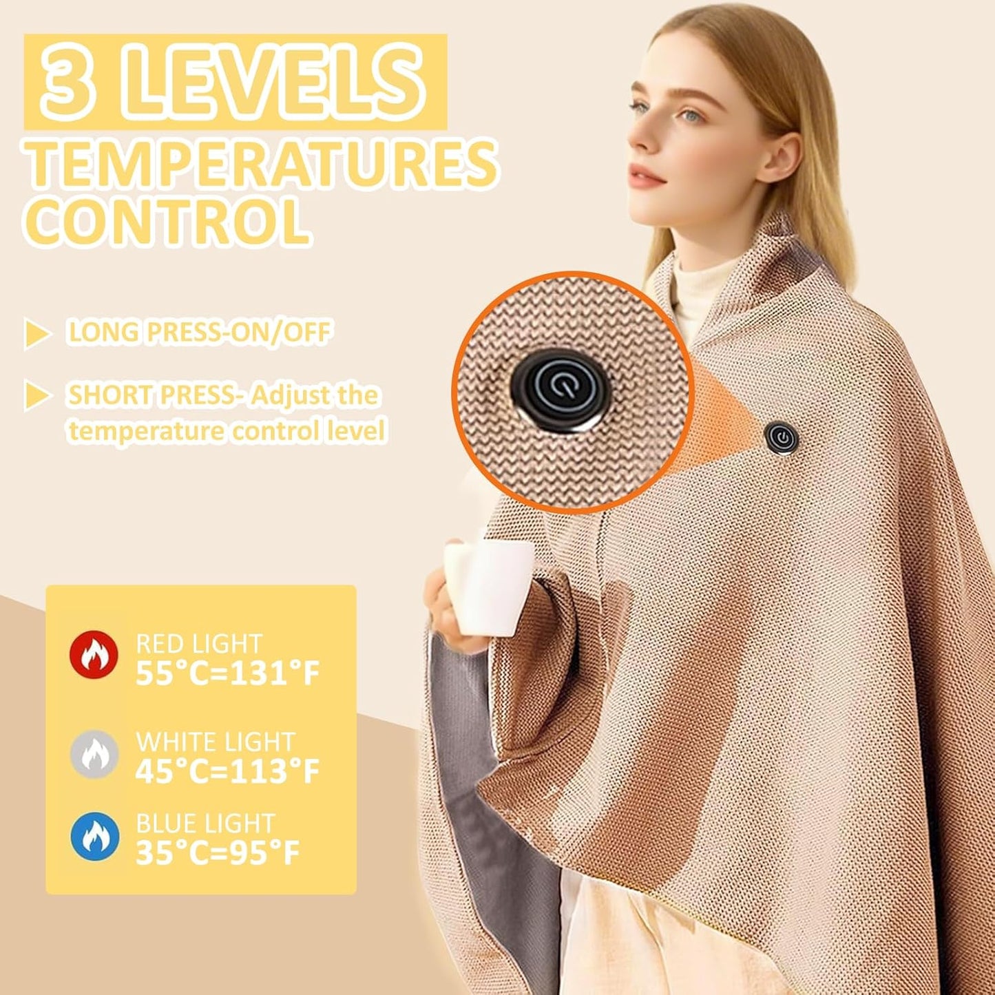 USB Electric Heated Blanket /Washable
